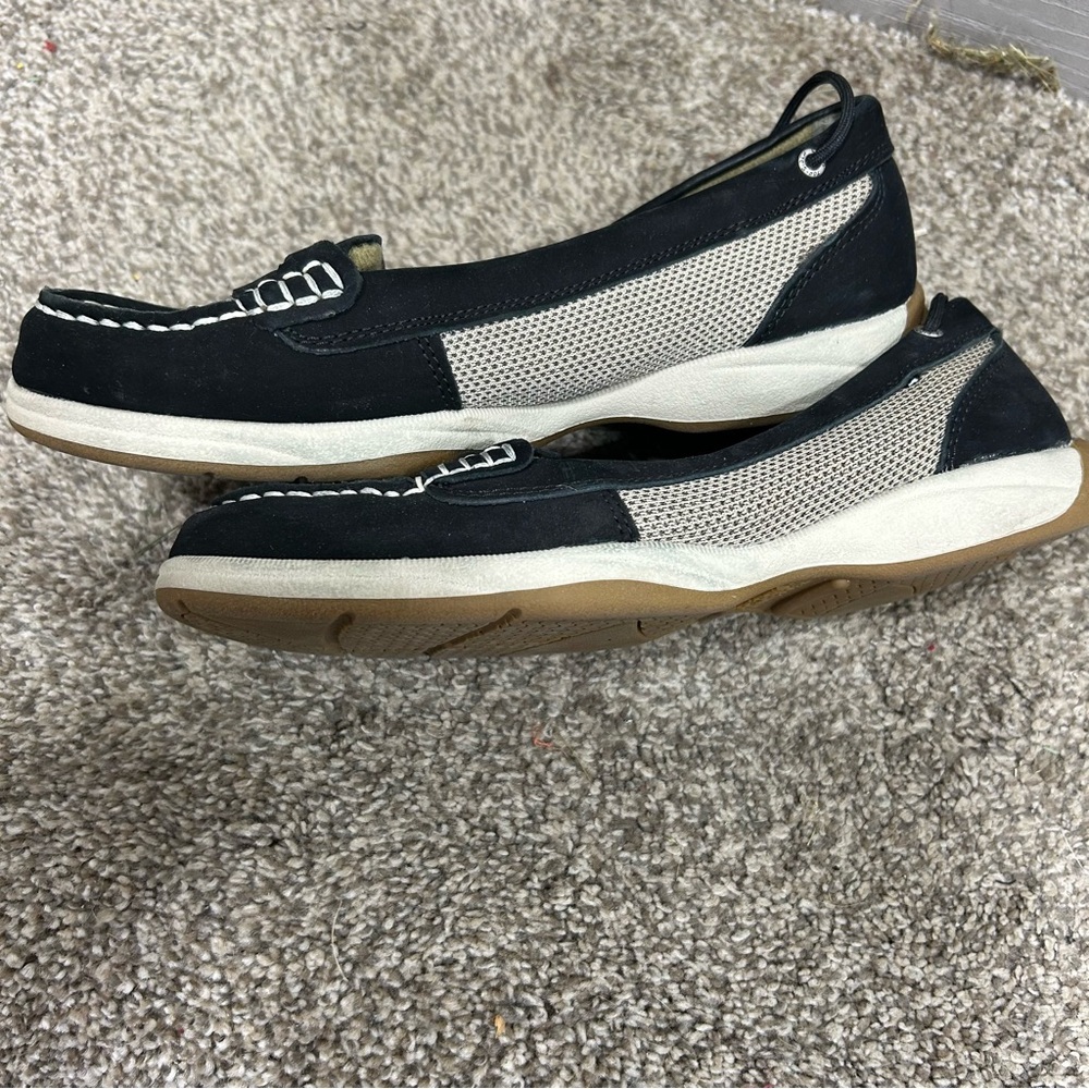 Sperry Top Sider Stylish Black and White Women's Loafers Size 8 - Picture 2 of 5